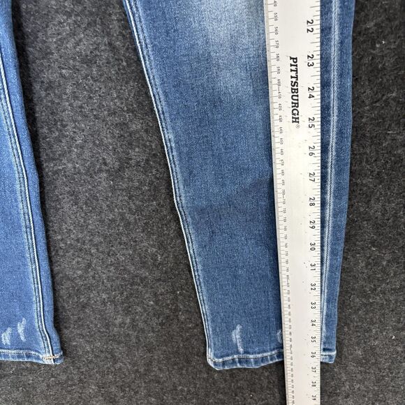 KanCan Jeans Women's 1/24 Blue High Rise Skinny Distressed Stretch Denim KC9253D - Picture 5 of 12